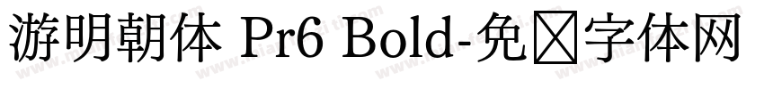 游明朝体 Pr6 Bold字体转换